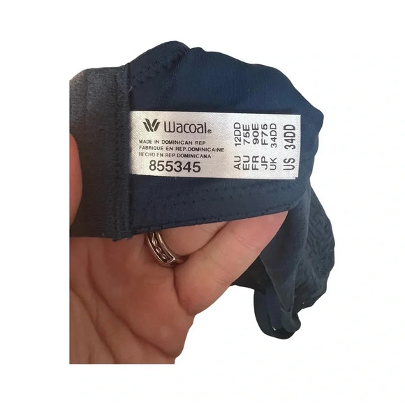 WACOAL INSIDE JOB UNDERWIRE Full Coverage BRA 855345 Navy WOMEN'S SIZE 34DD - Picture 3 of 3